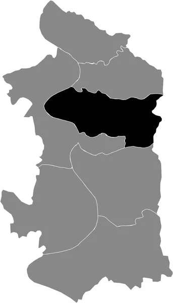 Black Location Map Duisburger Meiderich Beeck District German Regional City — стоковий вектор