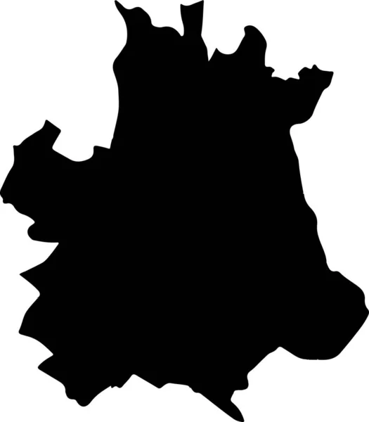 Проста Векторна Чорна Адміністративна Карта Столиці Франції Тулузи Франція — стоковий вектор