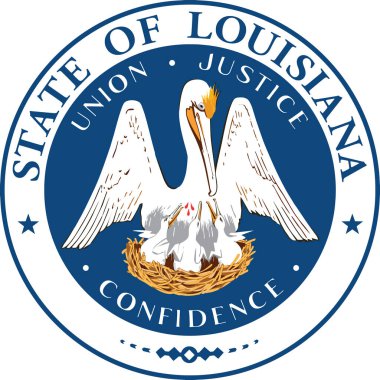 Official current vector great seal of the Federal State of Louisiana, USA clipart