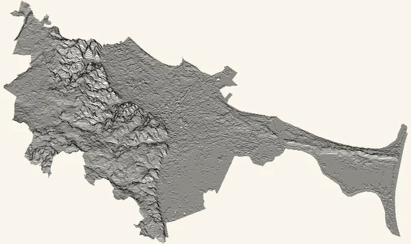 グダニスク ポーランドの地形図ベージュ地に黒い輪郭線 — ストックベクタ