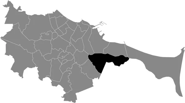 波兰格但斯克地区首府Gdansk内Gdaski Rudniki区的黑色位置图 — 图库矢量图片