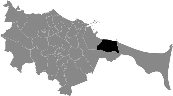 グダスキの黒い場所クラコヴィエツ グルキ ザコドニー地区の地図ポーランドの首都グダンスク市内 — ストックベクタ