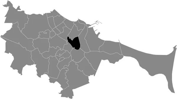 Black Location Map Gdaski Myniska District Polish Regional City Gdansk — стоковий вектор