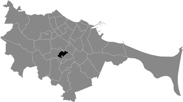 Mapa Ubicación Negro Del Distrito Gdaski Suchanino Dentro Capital Regional — Vector de stock