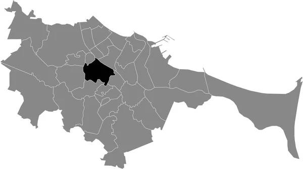Black Location Map Gdaski Wrzeszcz Grny District Polish Regional Capital — Διανυσματικό Αρχείο