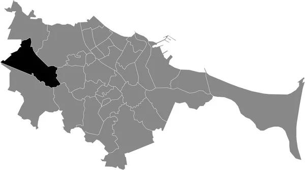 Mapa Ubicación Negro Del Distrito Gdaski Matarnia Dentro Capital Regional — Archivo Imágenes Vectoriales