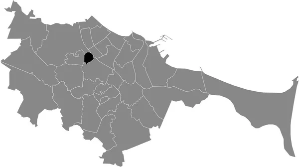 Fekete Elhelyezkedésű Térkép Gdaski Strzya Kerületben Belül Lengyel Regionális Főváros — Stock Vector