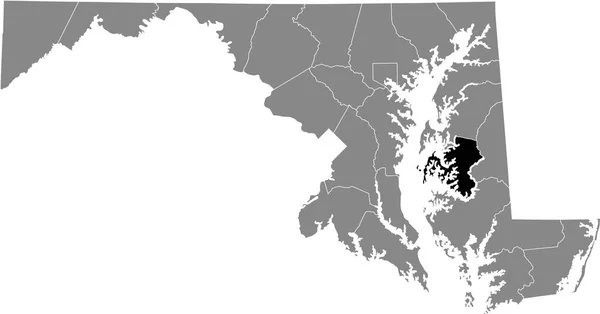 Mapa Ubicación Resaltado Negro Del Condado Talbot Dentro Del Mapa — Archivo Imágenes Vectoriales