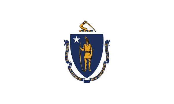 Bandera Vectorial Actual Oficial Del Estado Federal Massachusetts — Vector de stock