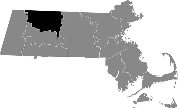 Mapa Ubicación Resaltado Negro Del Condado Franklin Dentro Del Mapa — Vector de stock