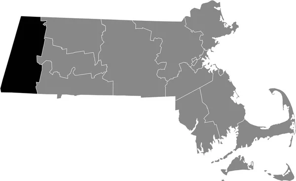 Mapa Ubicación Resaltado Negro Del Condado Berkshire Dentro Del Mapa — Vector de stock