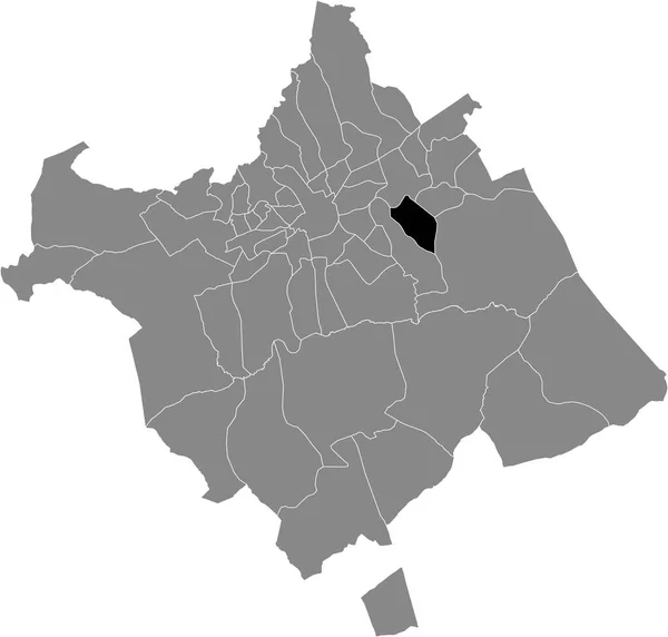 Mapa Negro Del Barrio Murciano Torreagera Dentro Del Municipio Español — Vector de stock