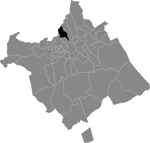 Zwarte Kaart Van Het Murcian Puntal District Spaanse Gemeente Murcia — Stockvector