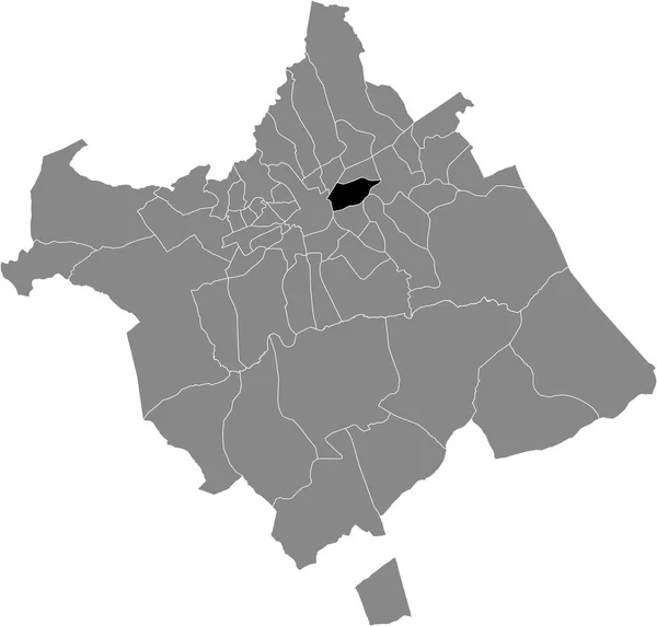 Mapa Negro Del Barrio Murciano Puente Tocinos Municipio Español Murcia — Vector de stock