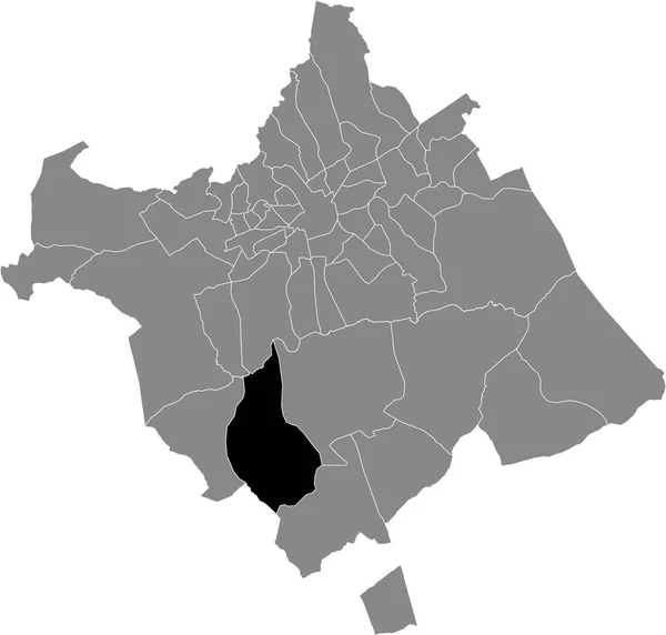 Mapa Negro Del Barrio Murciano Corvera Dentro Del Municipio Español — Vector de stock