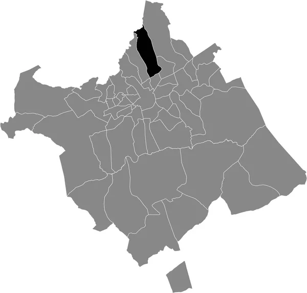 Spanya Nın Murcia Belediyesinin Içindeki Murcia Torres Bölgesinin Siyah Haritası — Stok Vektör
