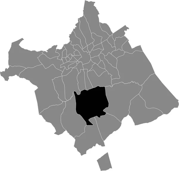 Czarna Mapa Lokalizacji Dzielnicy Baos Mendigo Hiszpańskiej Gminie Murcia Hiszpania — Wektor stockowy