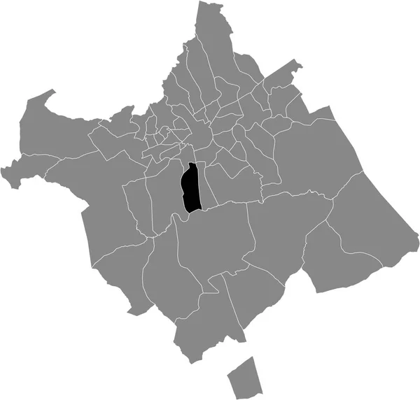 Mapa Negro Del Barrio Murciano Alberca Municipio Español Murcia España — Vector de stock