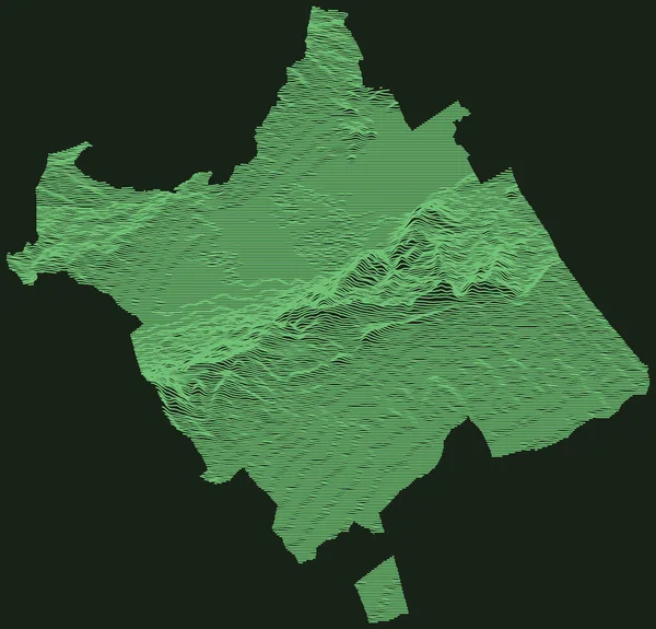 Spanya Murcia Belediyesi Topografik Askeri Radar Taktik Haritası Koyu Yeşil — Stok Vektör