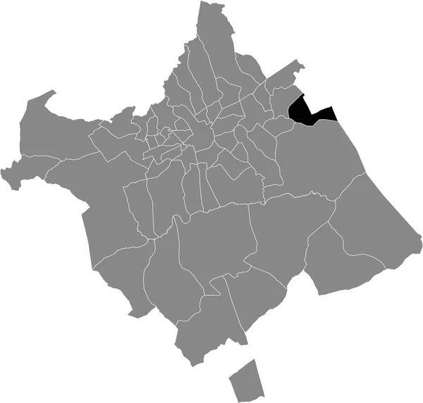 Zwarte Kaart Van Het District Zeneta Spaanse Gemeente Murcia Spanje — Stockvector