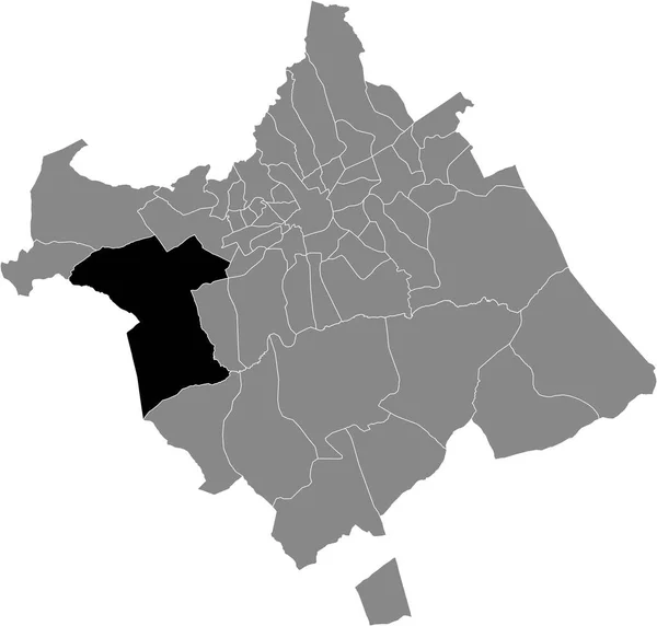 Mapa Ubicación Negro Del Barrio Murciano Sangonera Seca Dentro Del — Vector de stock
