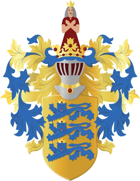 エストニアの首都タリンの紋章イラストベクトルコート — ストックベクタ