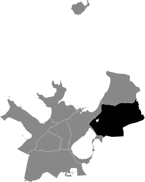 Zwarte Kaart Van Het District Tallinner Lasname Grijze Stadskaart Van — Stockvector