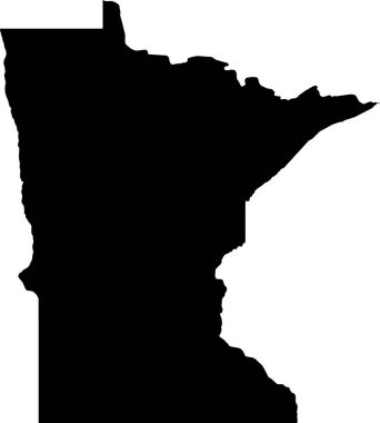ABD 'nin Minnesota eyaletinin basit siyah vektör haritası.