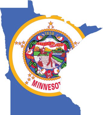Minnesota Federal Eyaleti 'nin basit düz bayrak haritası, ABD