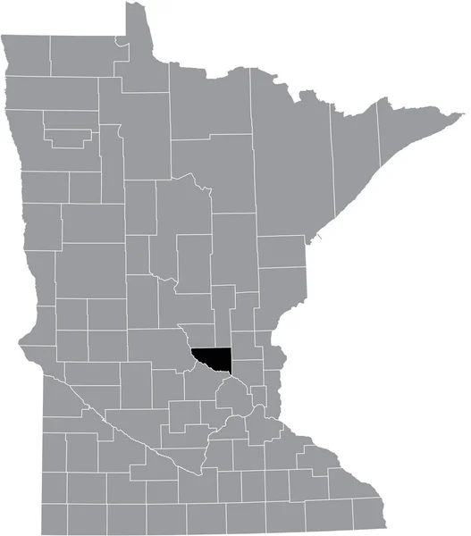ミネソタ州の灰色の地図の中にあるシェアバーン郡の黒いハイライトされた場所 — ストックベクタ