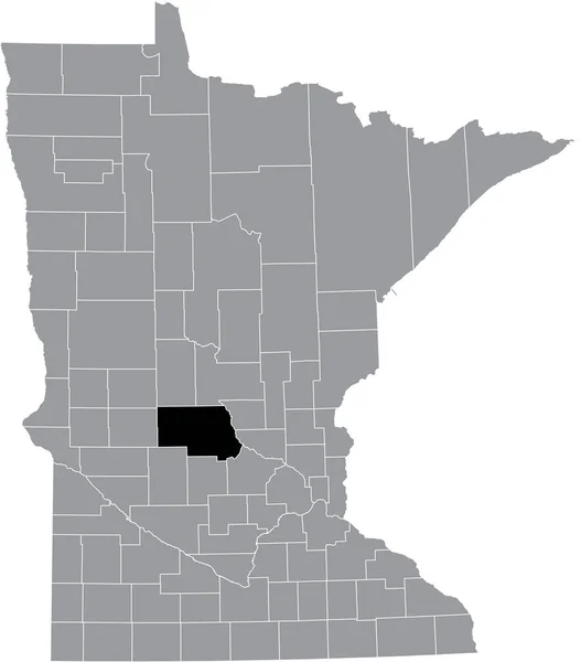Mapa Ubicación Resaltado Negro Del Condado Stearns Dentro Del Mapa — Archivo Imágenes Vectoriales