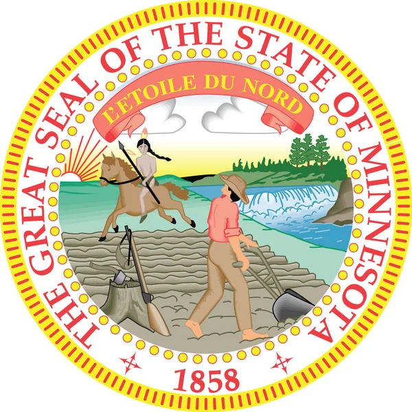 Official Current Vector Great Seal Federal State Minnesota Usa — Stock Vector