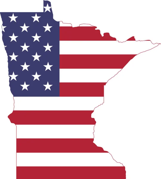 Plano Simple Mapa Bandera Los Estados Unidos Del Estado Federal — Archivo Imágenes Vectoriales