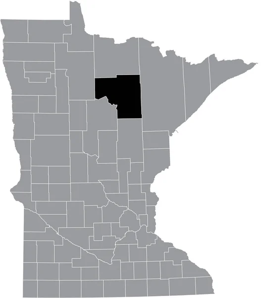 Mappa Dettagliata Nera Della Contea Itasca All Interno Della Mappa — Vettoriale Stock