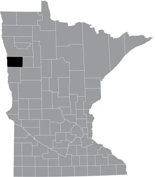 Abd Nin Minnesota Eyaletinin Gri Haritasında Norman Ilçesinin Siyah Işaretli — Stok Vektör