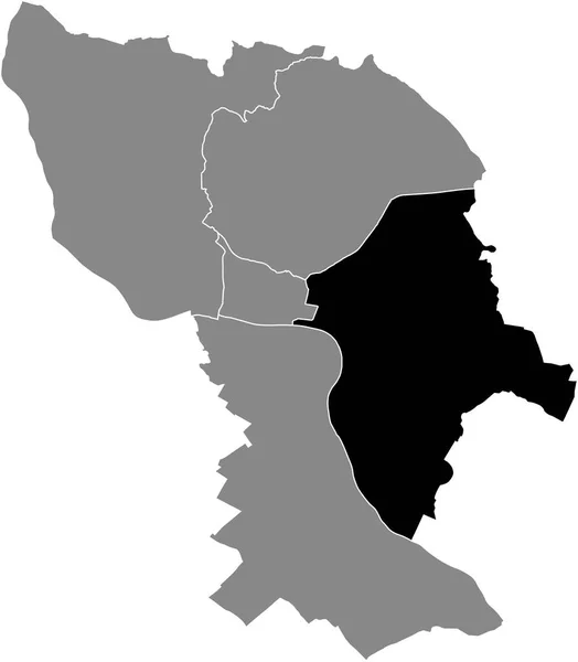 Zwarte Kaart Van Locatie Van Het Bratislavan Bratislava District Grijze — Stockvector