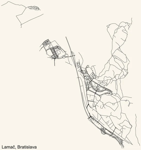 Navegação Detalhada Mapa Das Estradas Urbanas Rua Fundo Bege Vintage — Vetor de Stock