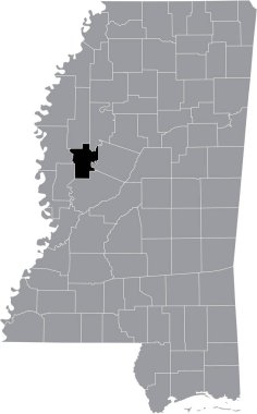 Mississippi Federal Eyaleti 'nin gri haritasında Humphreys County' nin siyah işaretli konumu, ABD