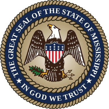 Official current vector great seal of the Federal State of Mississippi, USA clipart