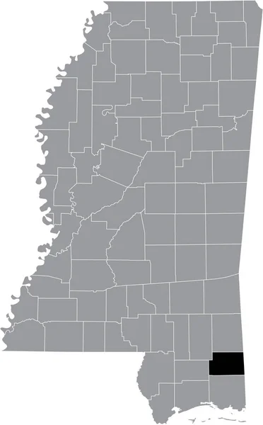 Preto Destaque Mapa Localização Condado George Dentro Mapa Cinza Estado — Vetor de Stock