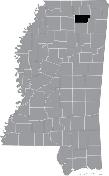 Mapa Ubicación Resaltado Negro Del Condado Union Dentro Del Mapa — Archivo Imágenes Vectoriales
