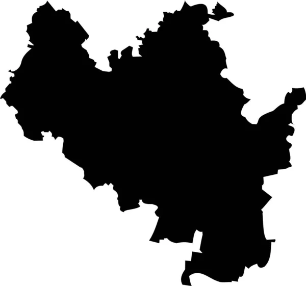 Mapa Administrativo Preto Vetorial Simples Capital Regional Checa Brno República — Vetor de Stock