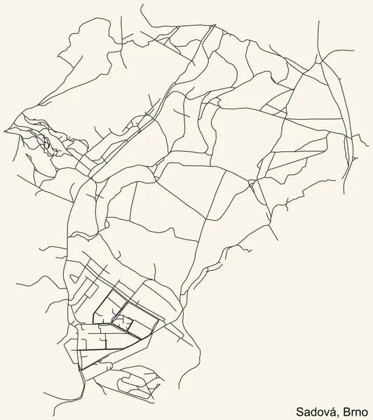 Navegação Detalhada Mapa Estradas Urbanas Rua Fundo Bege Vintage Área —  Vetores de Stock