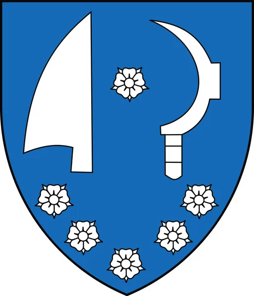 Escudo Armas Administrativo Oficial Del Distrito Komn Capital Regional Checa — Archivo Imágenes Vectoriales