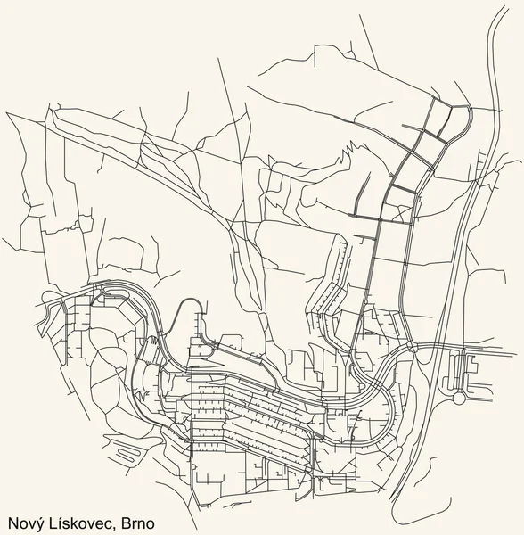 Navigation Détaillée Carte Routière Urbaine Sur Fond Beige Vintage Quartier — Image vectorielle