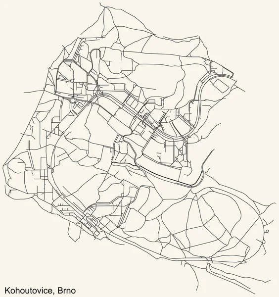 Navegação Detalhada Mapa Estradas Urbanas Rua Fundo Bege Vintage Bairro — Vetor de Stock