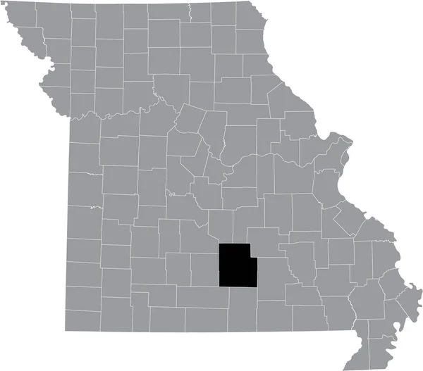 Mappa Dettagliata Nera Della Contea Del Texas All Interno Della — Vettoriale Stock