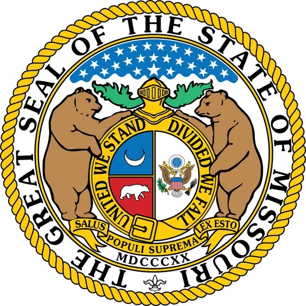 Official Current Vector Great Seal Federal State Missouri Usa — Stock Vector