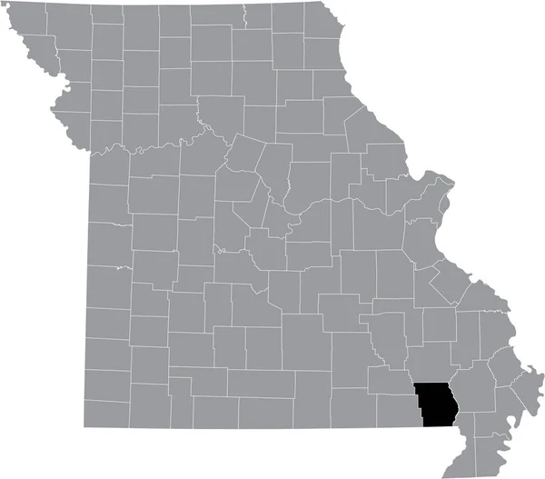 Zwart Gemarkeerde Locatiekaart Van Butler Countyinside Grijze Kaart Van Federale — Stockvector