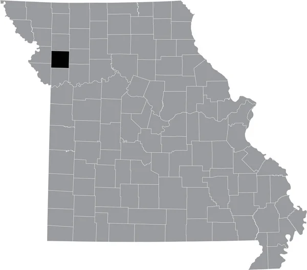 Карта Местонахождения Округа Клинтон Серой Карте Федерального Штата Миссури Сша — стоковый вектор